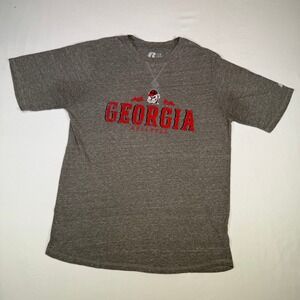 Russell Georgia Bulldogs Gray T Shirt‎ Mens Large L NCAA Football Collegiate